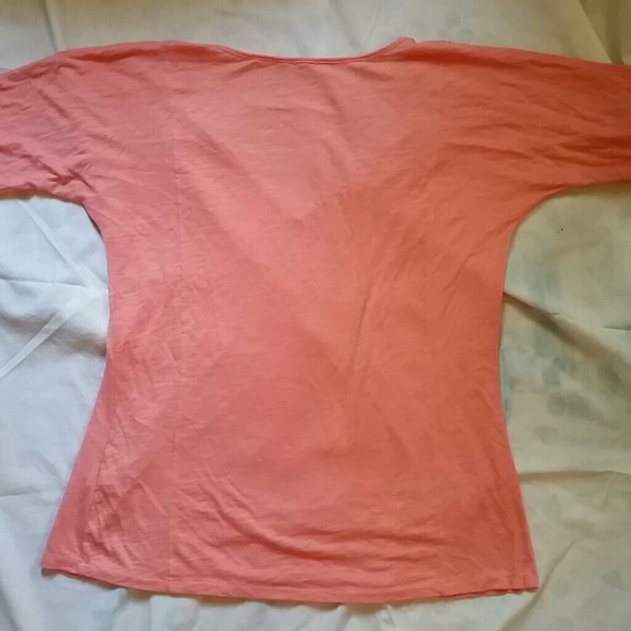 J.Crew pintuck v-neck pink t shirt Whisper cotton - Picture 3 of 4